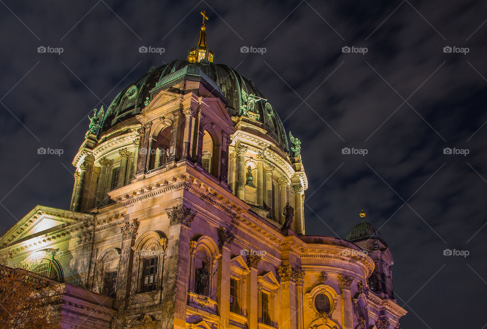 berlin cathedral at night