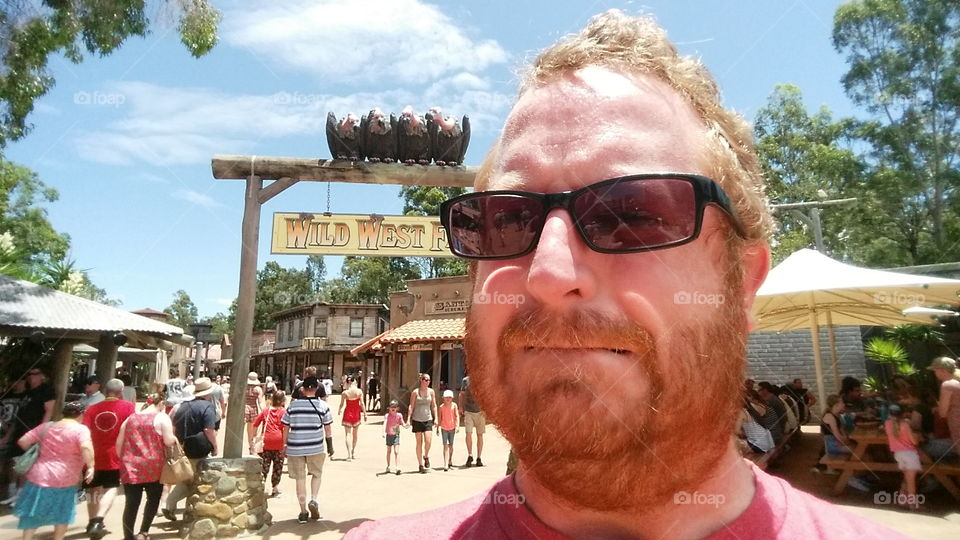 amusement park selfie