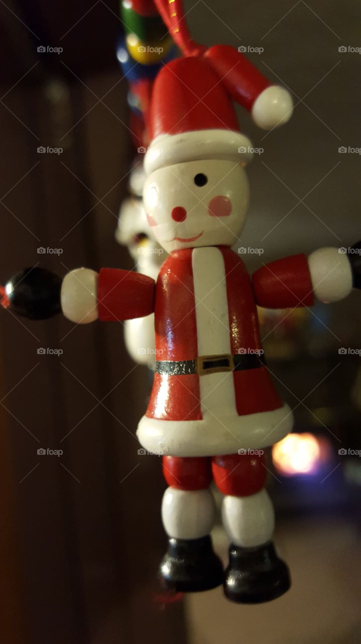 Close-up of wooden Santa Claus