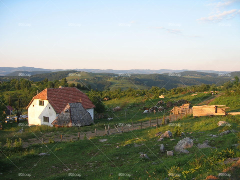 countryside on a hill