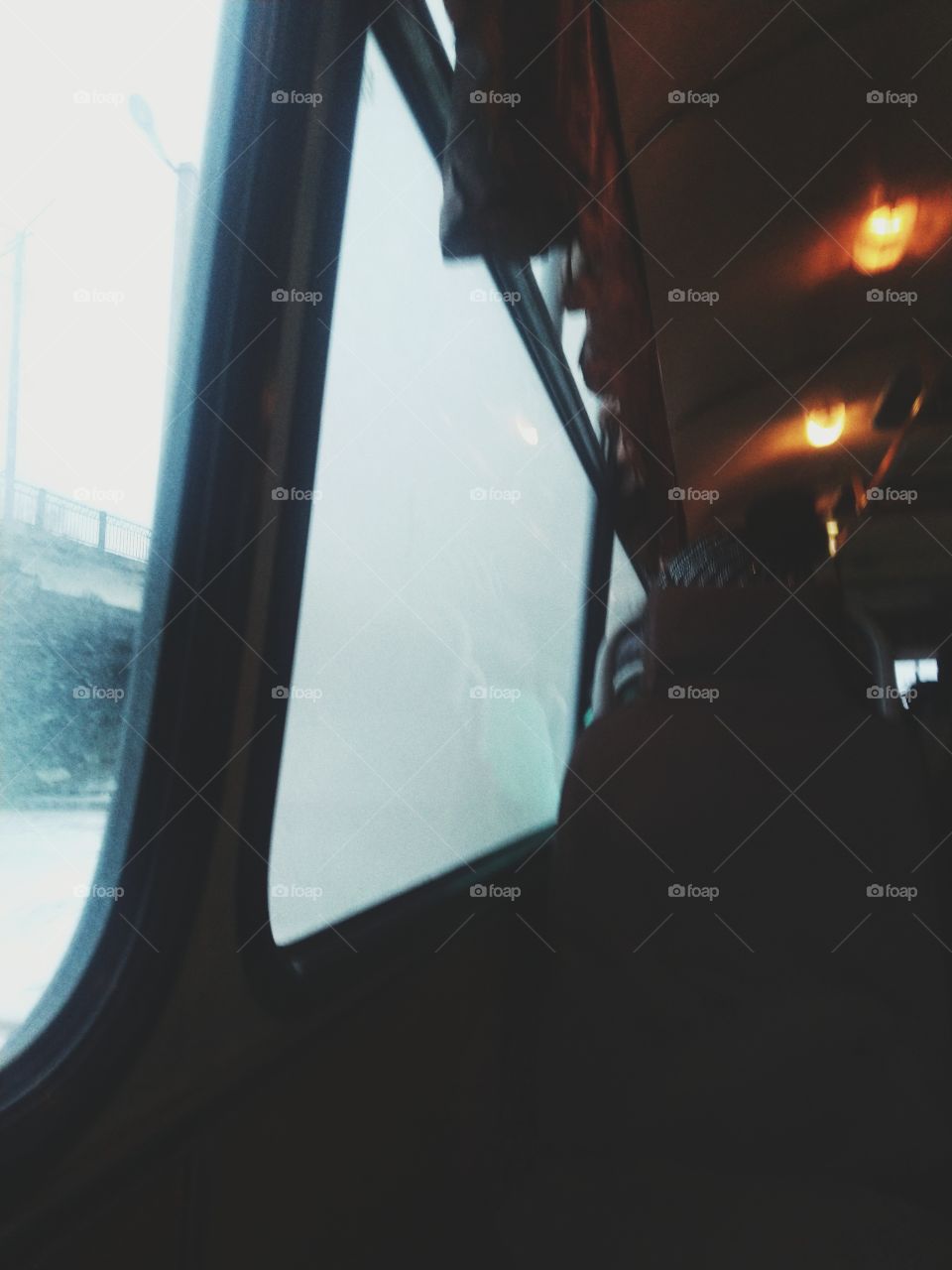 bus. Russia. snow. people.