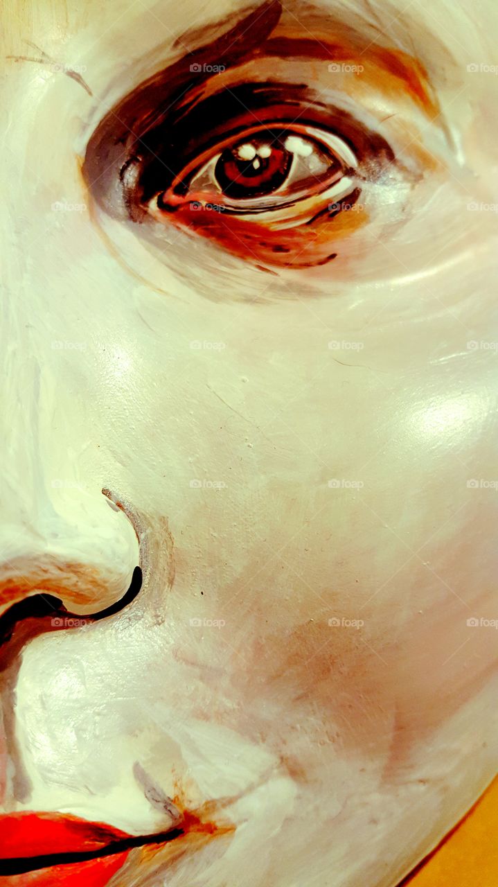 close up on painted mask