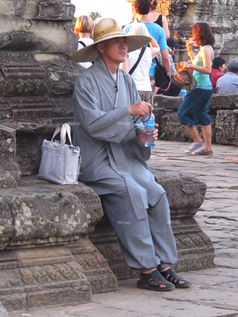 temple monk angkor wat siem reap cambodia by jpt4u