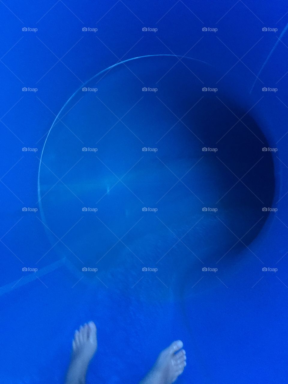 Blue tunnel waterslide tube