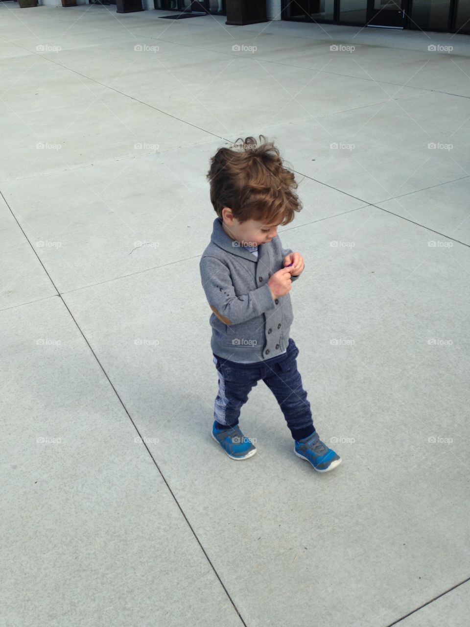 Little boy walking.