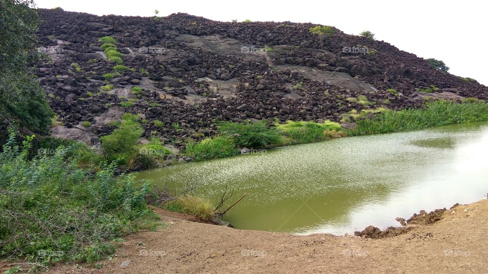 reflection of hill shade in water