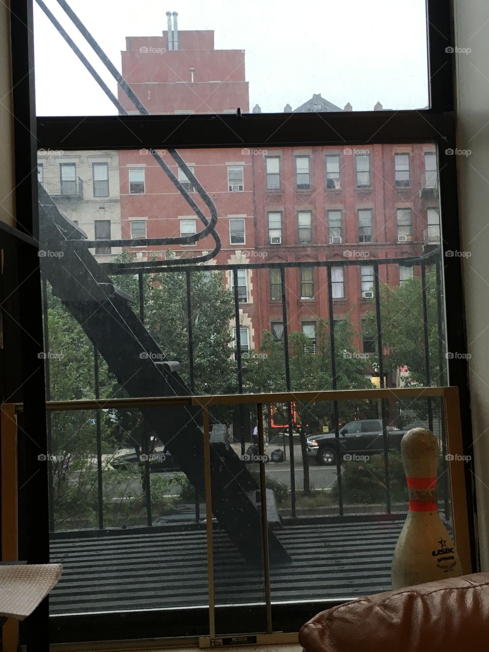 A fire escape for a rainy day