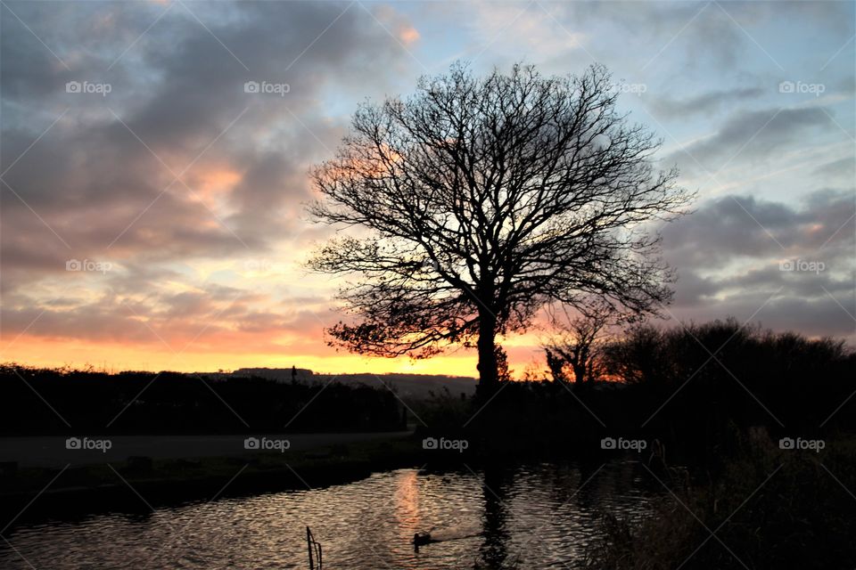 sunset over the Grand Western Canal