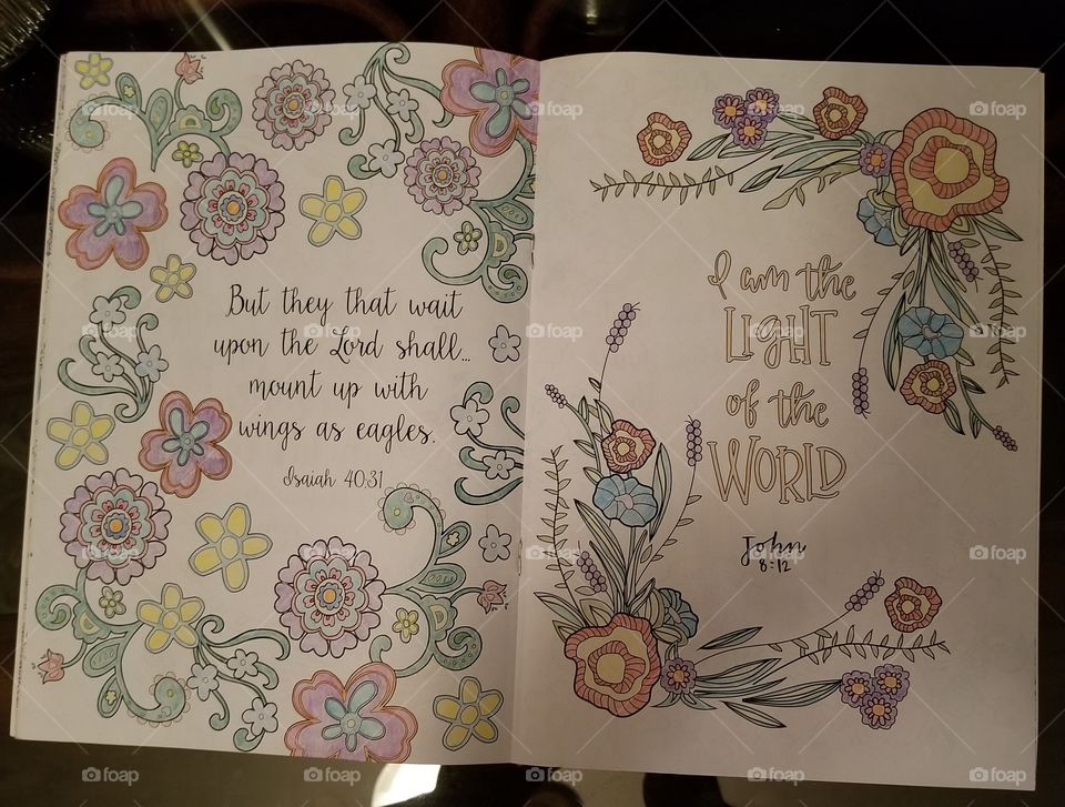 my artwork from the scripture coloring book