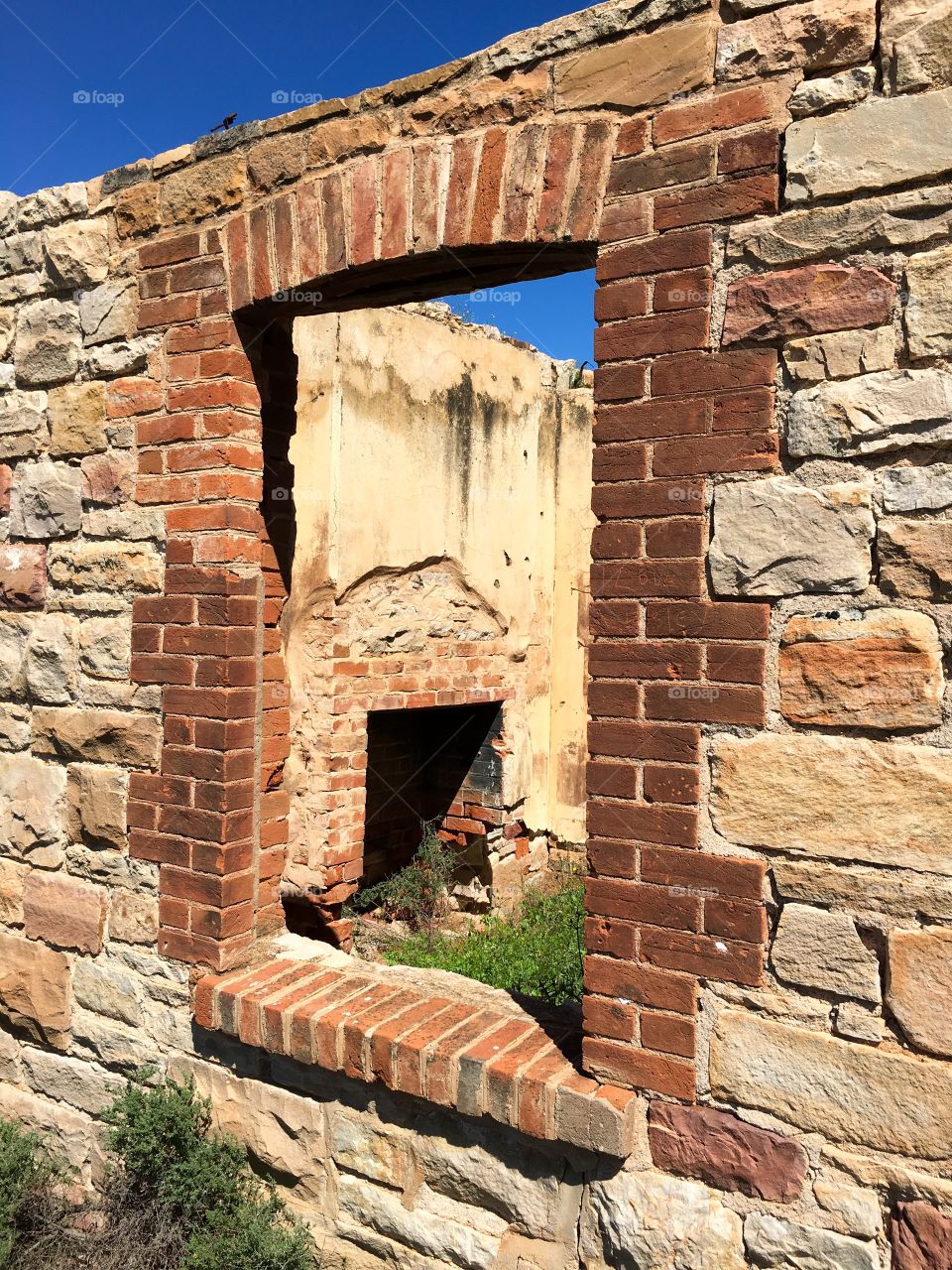 Australias first settlers lived here in his abandoned homestead built of stone and brick, 