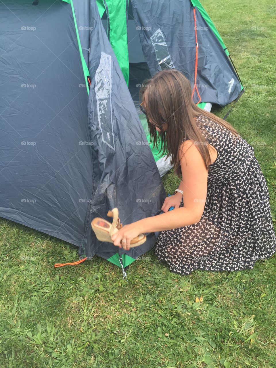 Girls camping