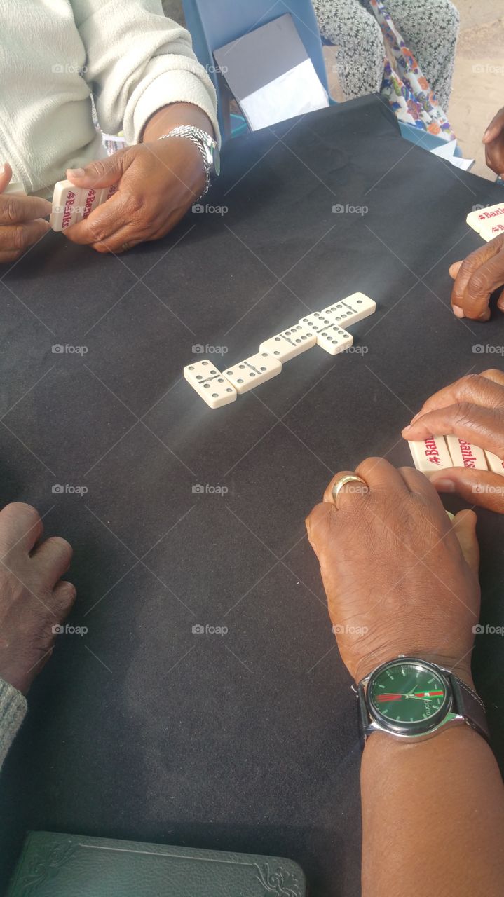 dominoes and hands