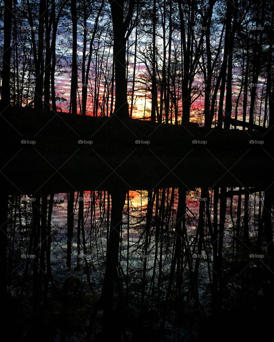 Morning sunrise reflection