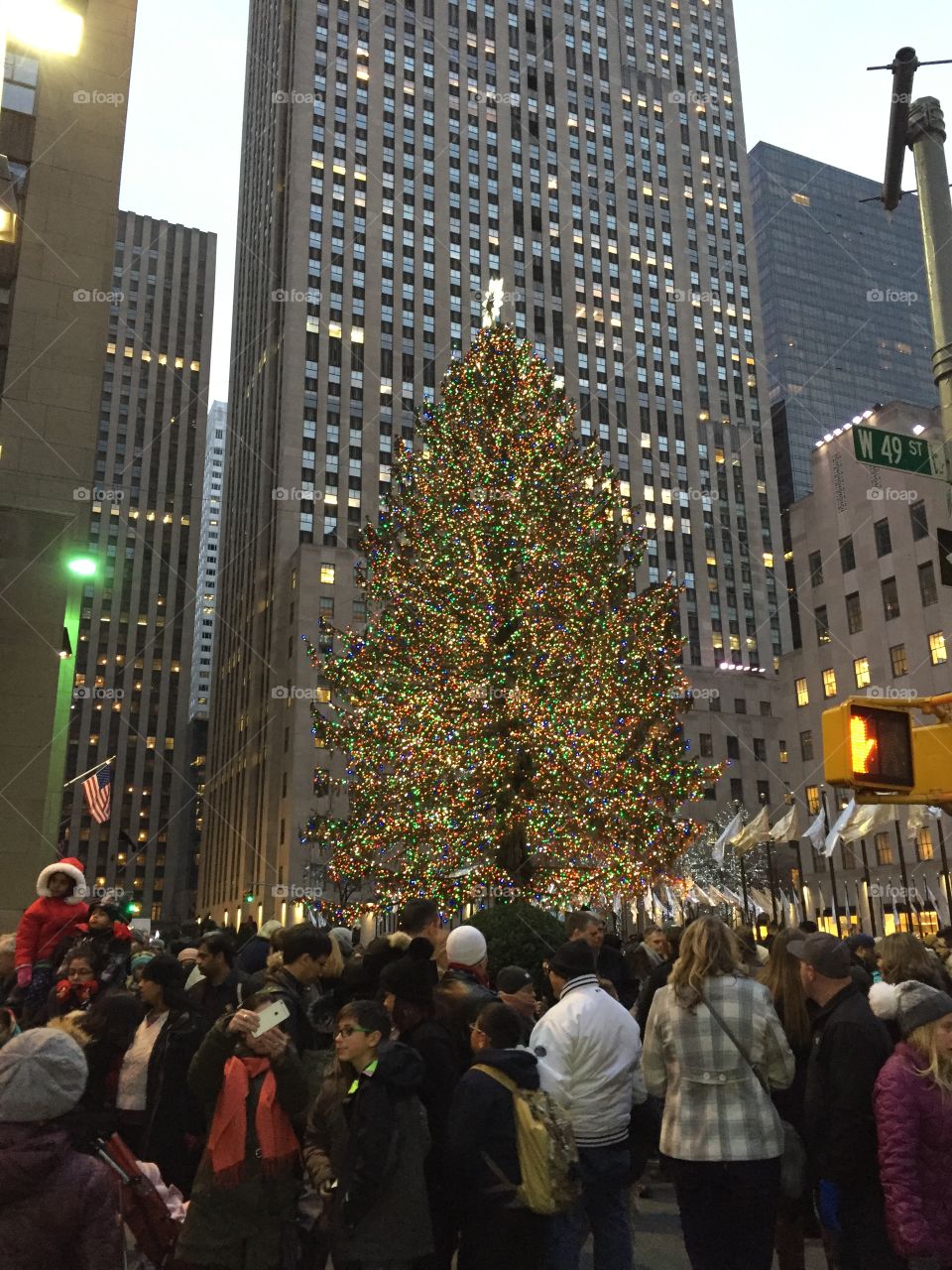 Beautifully designed Christmas tree at Rockefeller Center in NYC