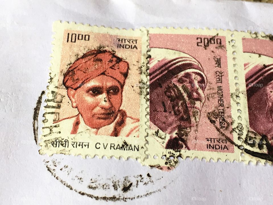 Macro of Indian stamps