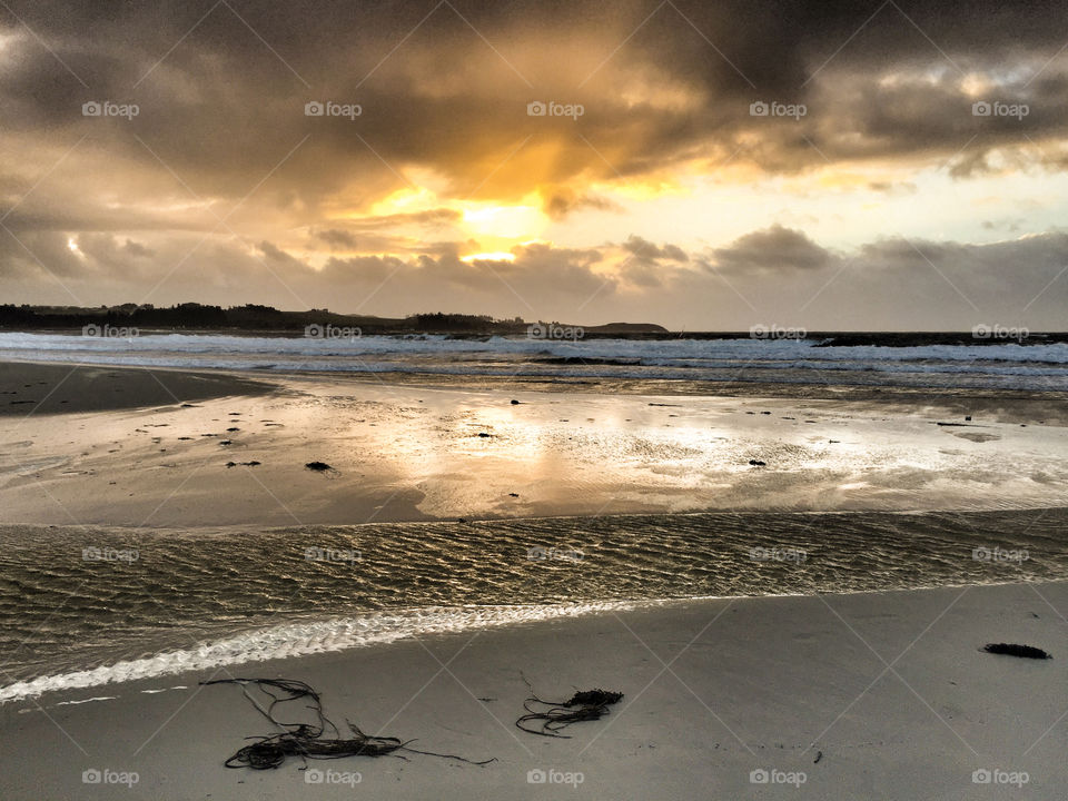 Evening on the beach. 