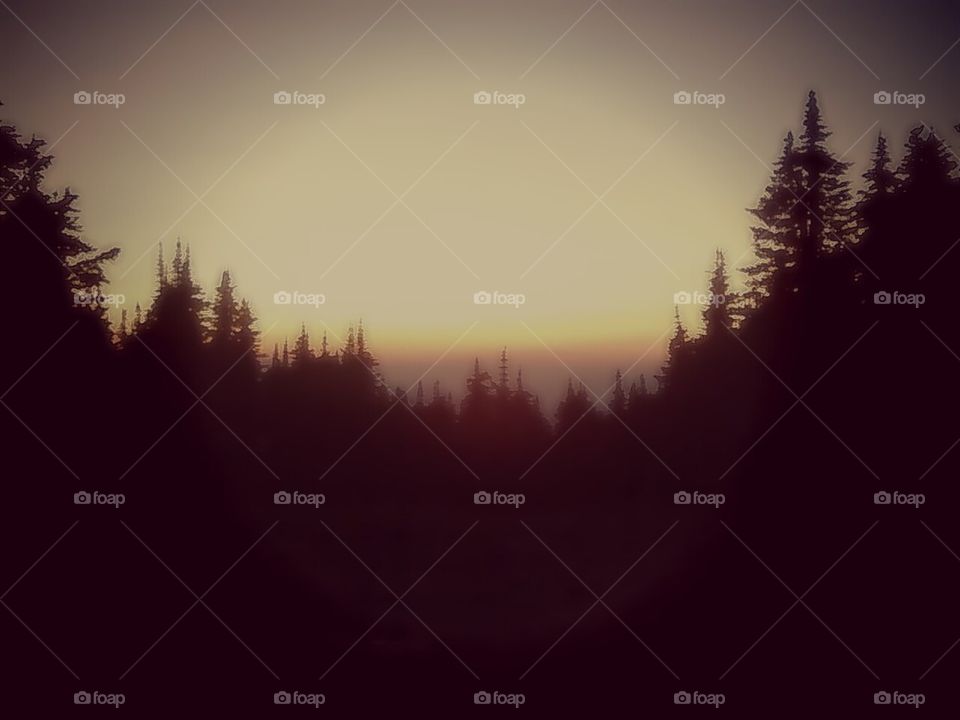 Sunset on a mountain 