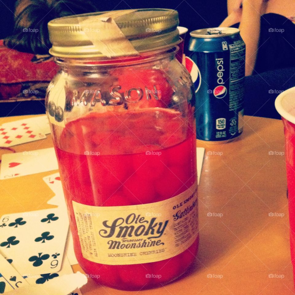 Moonshine cherries and cards night