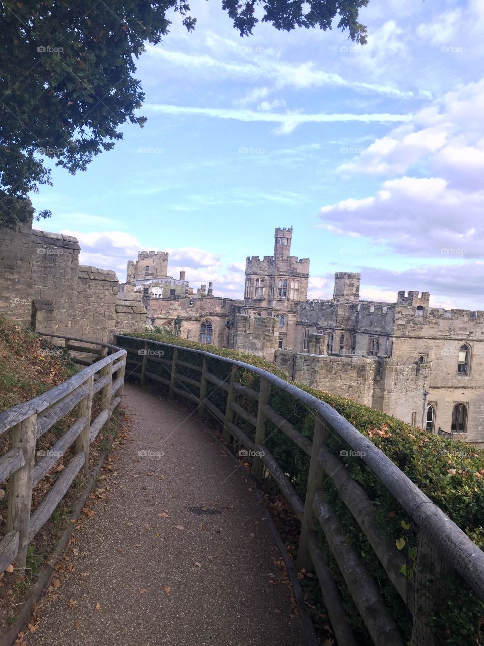 Warwickshire castle walkway October 2015