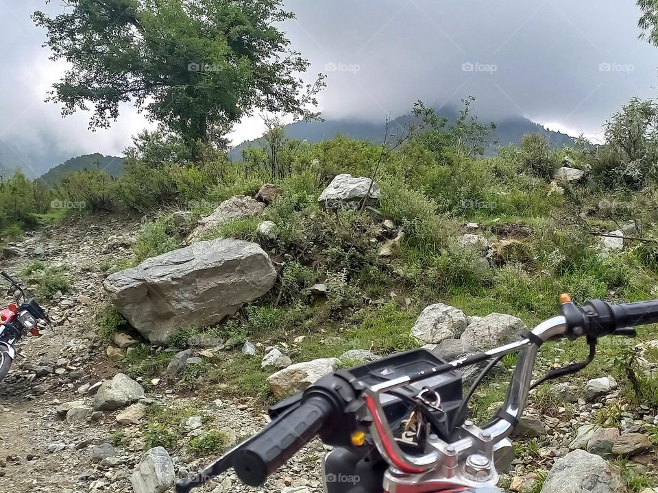 on the mountain with bike