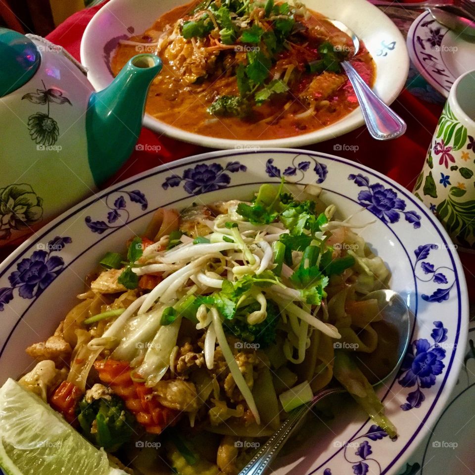 Thai food and tea - a real feast for the eyes, soul, and stomach.