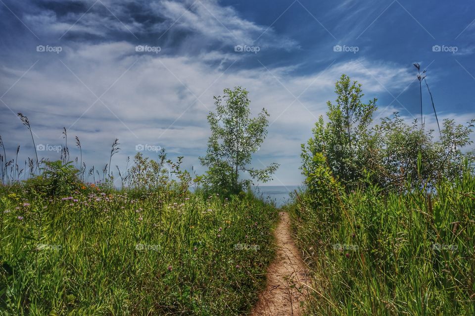 Path to the Edge of the Cliff. Great Lake