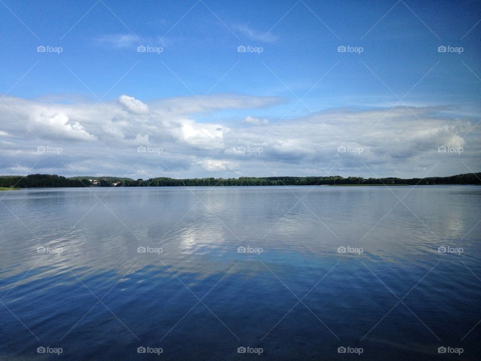 clouds reflections in the lake