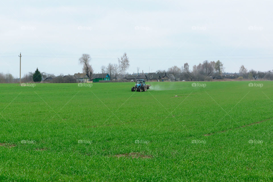 Tractor in fields