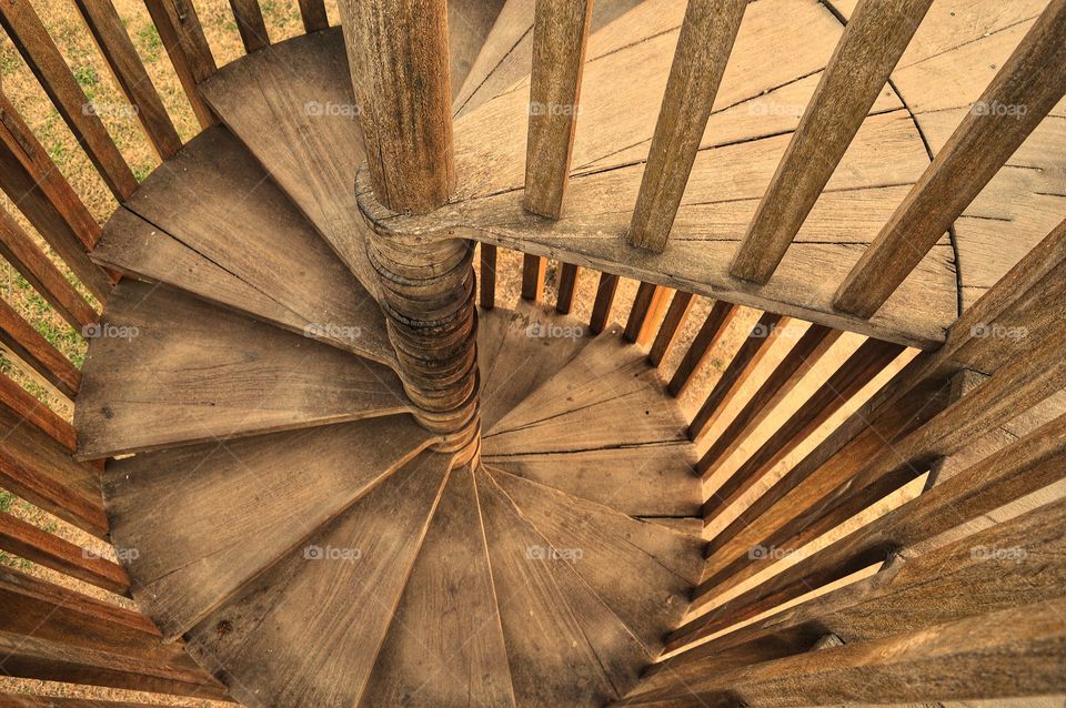 High angle view of steps