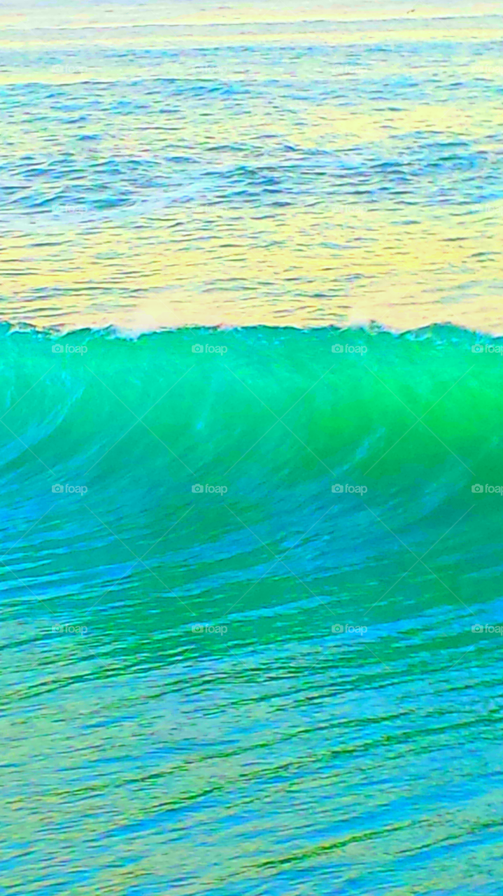 "Crashing Waves At Sunset"