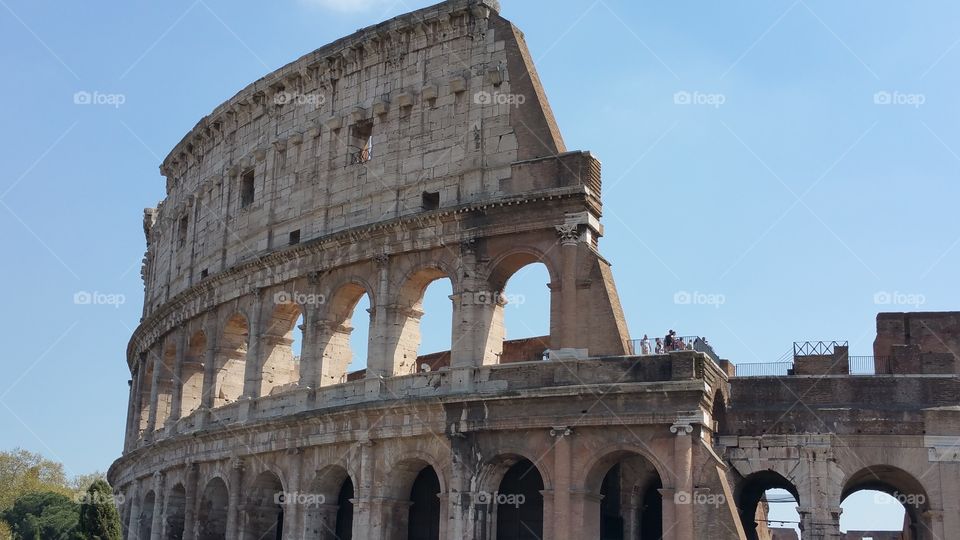 colosseum angled. traveling around italy.  rome