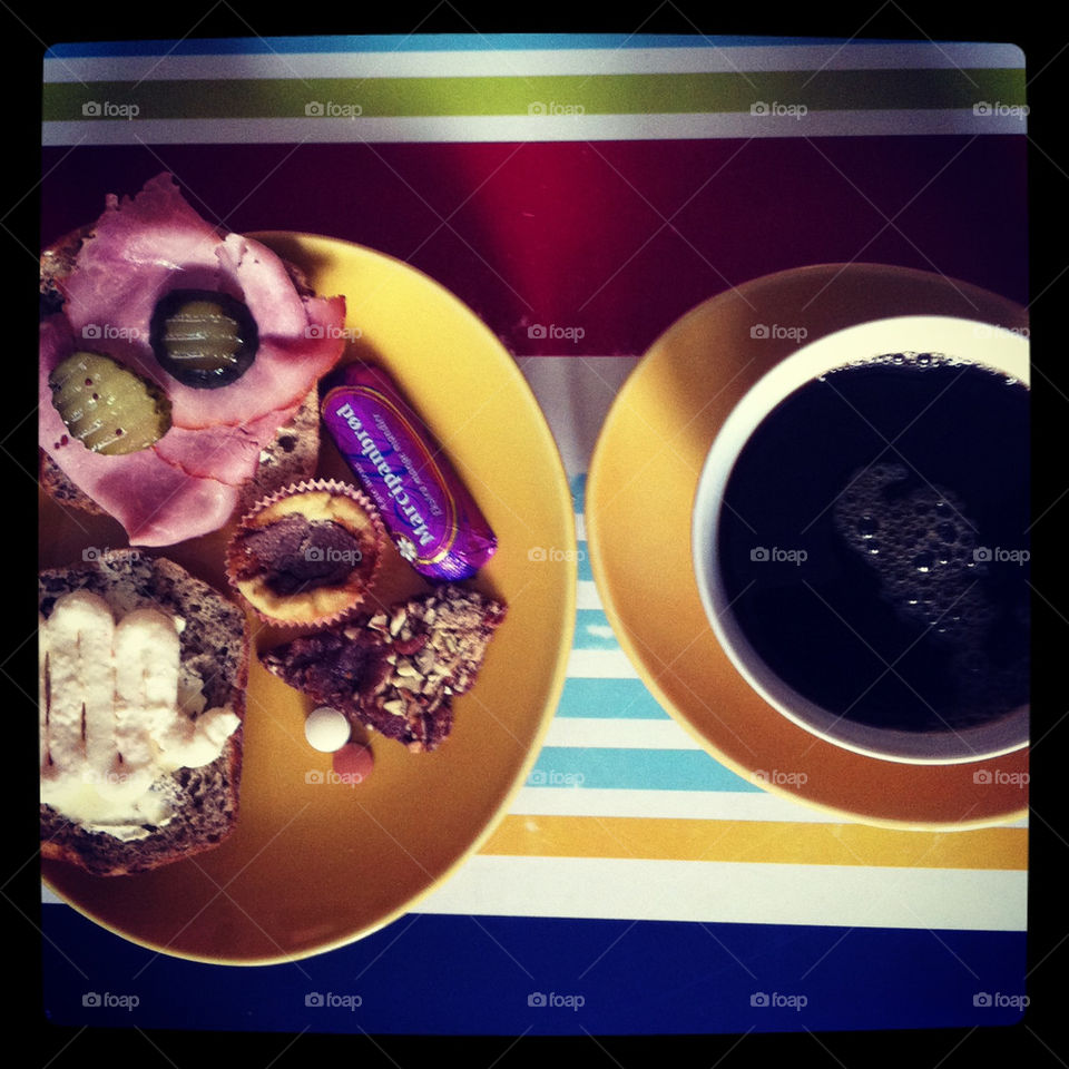 Late breakfast with swedish coffee, danish marcipan and cookies!