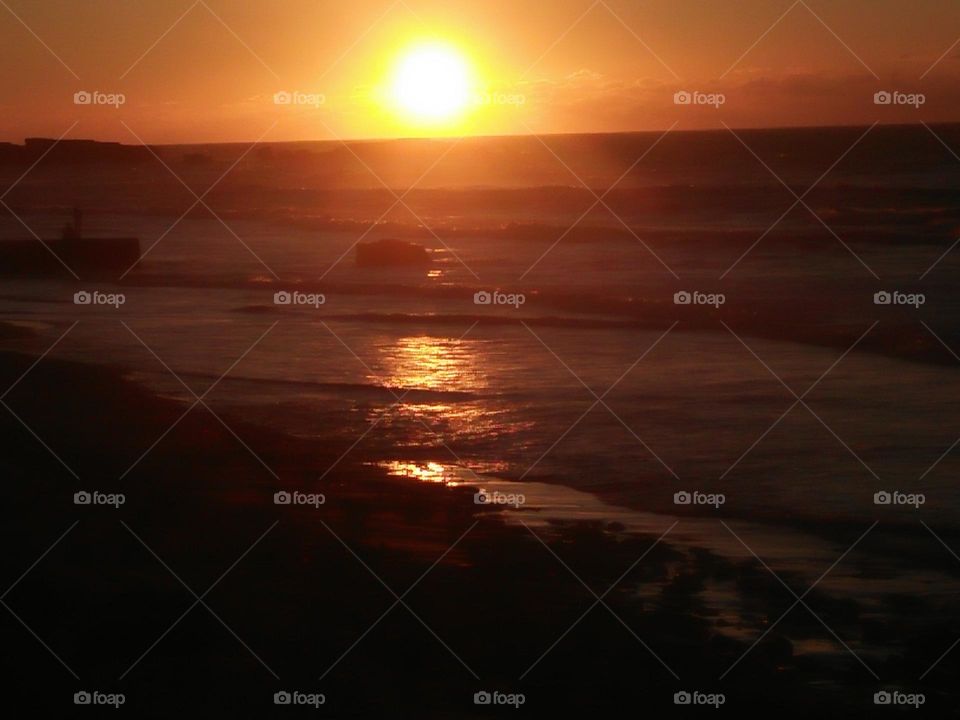 Beautiful sunset at essaouira city in Morocco.