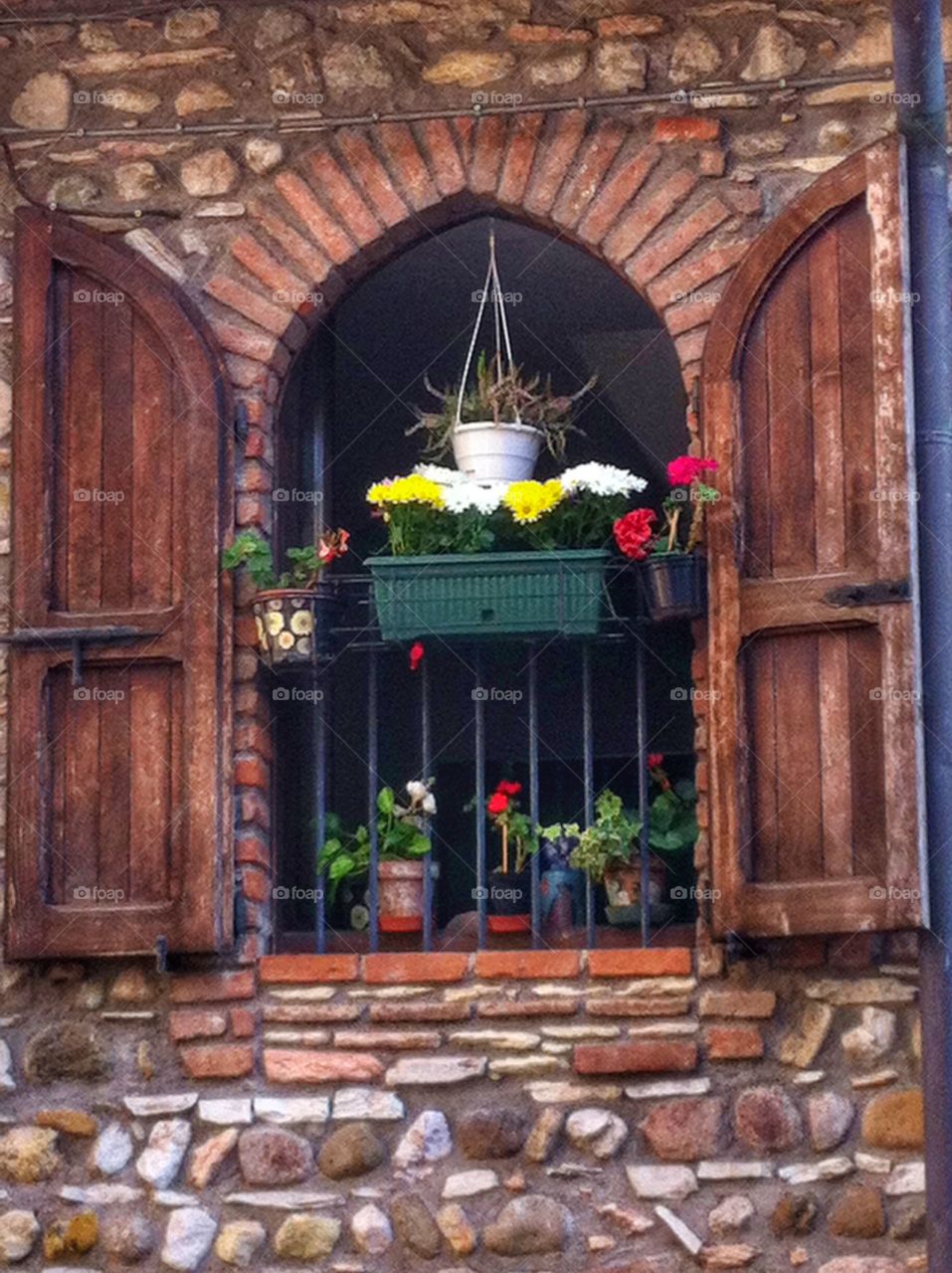 Window with flowers, Sirmione, Italy