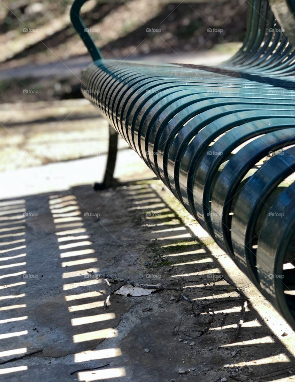 Metal park bench 