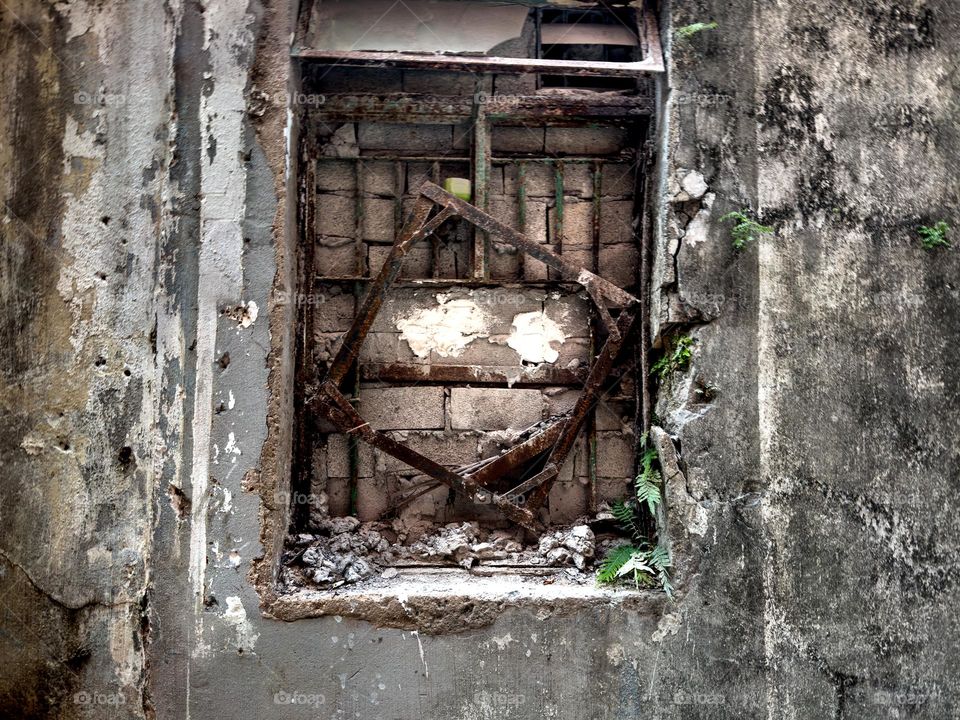 Decaying infrastructure in the concrete jungle. Mong Kok district of Hong Kong.