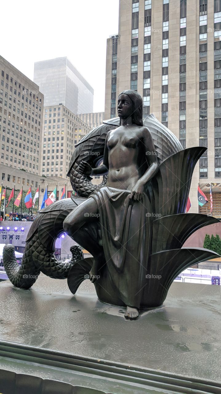 Woman Statue in Rockefeller Center, New York City