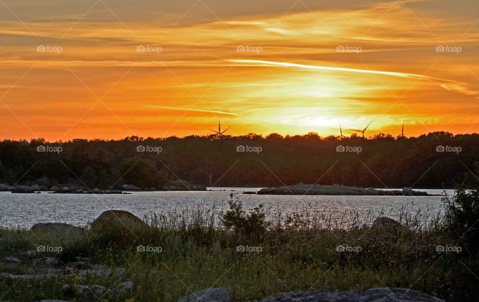 Sunset at ronneby archipelago, sweden
