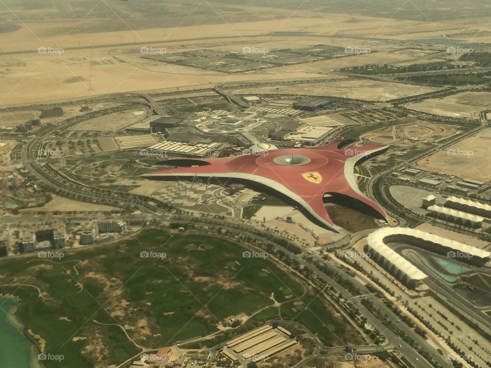 Ferrari World arial view @ Abu Dhabi