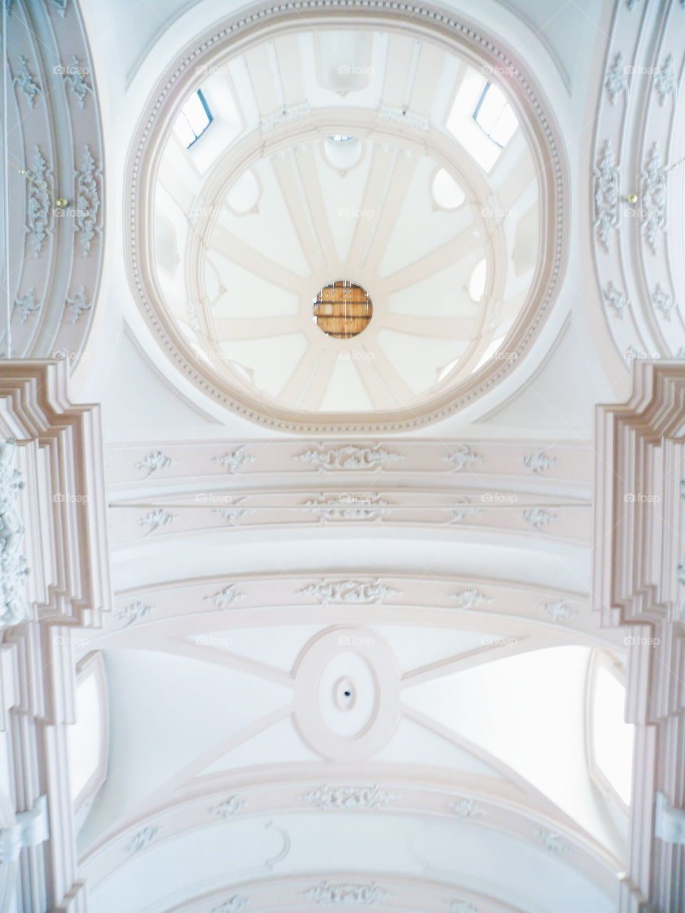 The ceiling of the striking monastery-fortress of the Order of the Barefoot Carmelites In Berdichev.