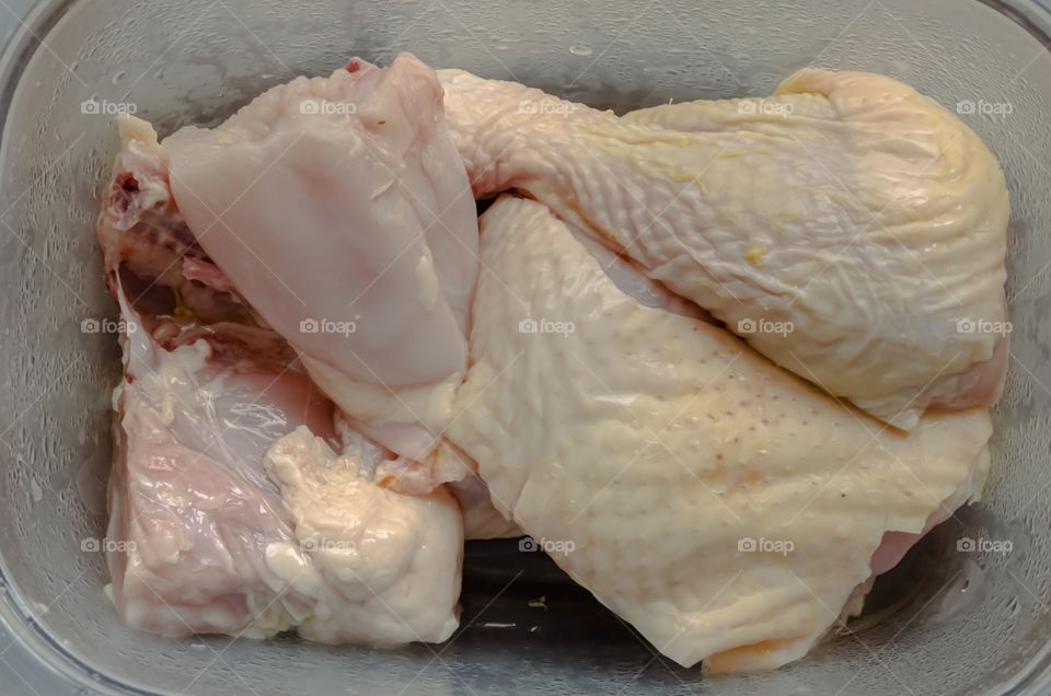 chicken Parts In Plastic Dish