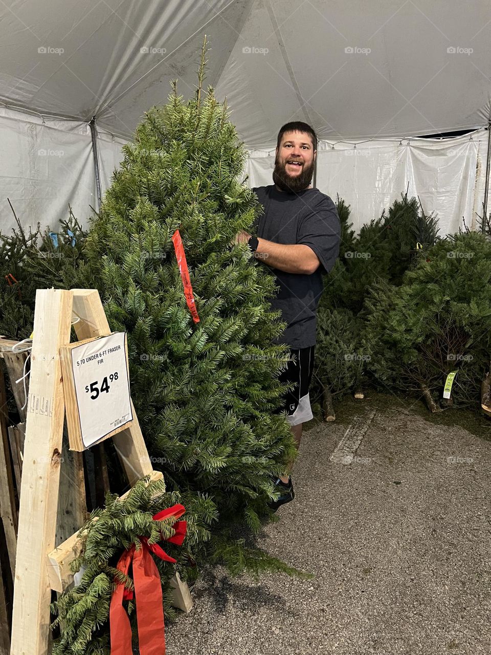 Hubby was extremely happy he got to pick out a real tree last year