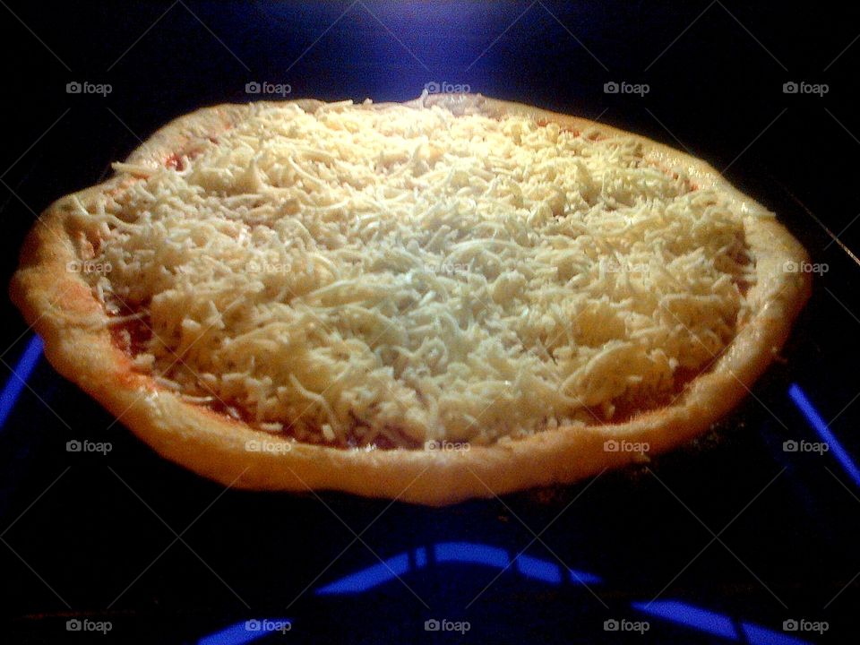 Cheese Pizza in the Oven