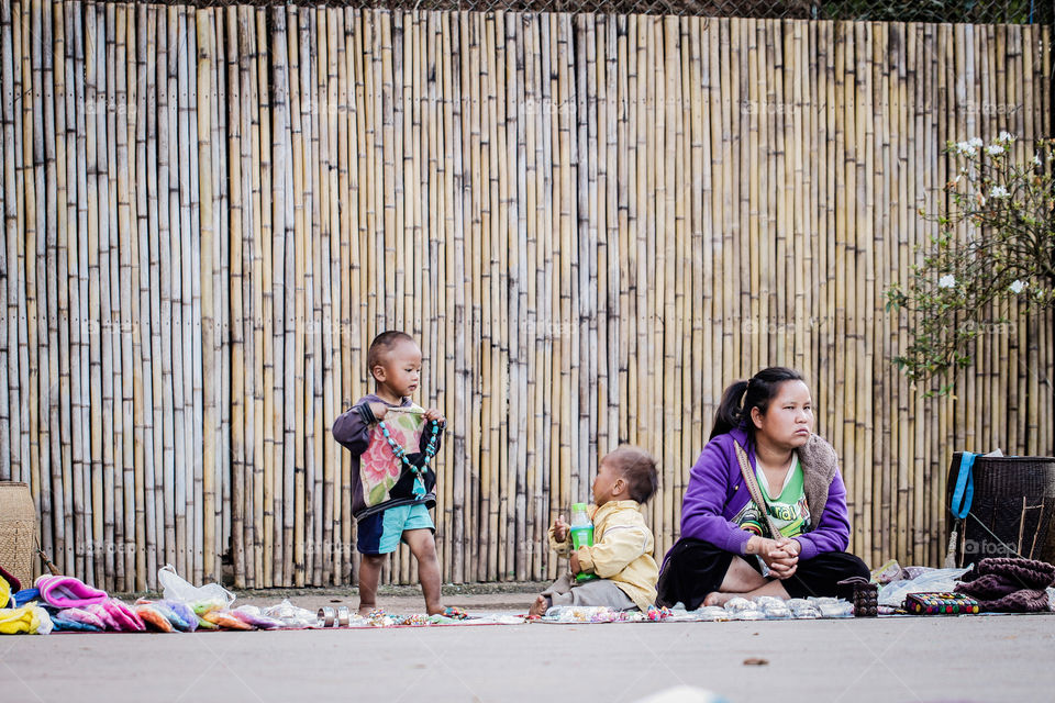 children at countryside. happy life