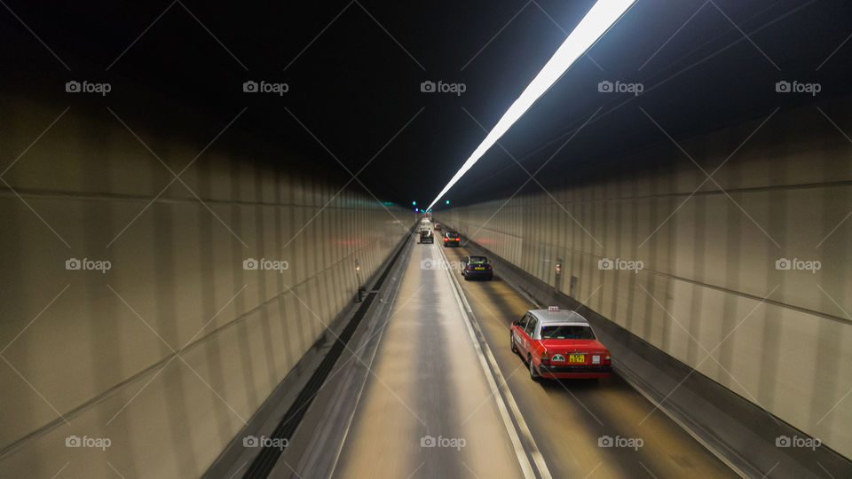Tunnel under the bay Victory . Hong Kong .
