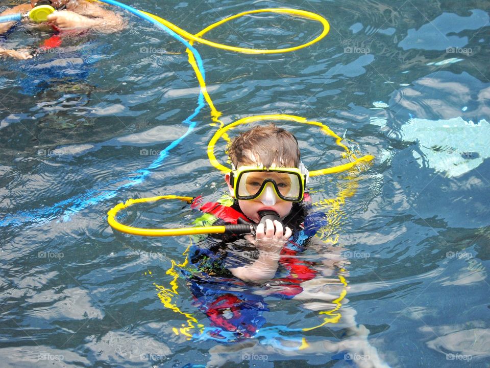 Boy Learning To Scuba Dive
