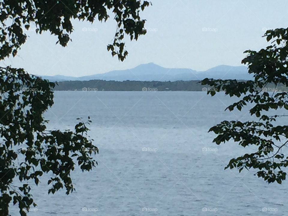 Lake Champlain . From Westport Ny toward Vt