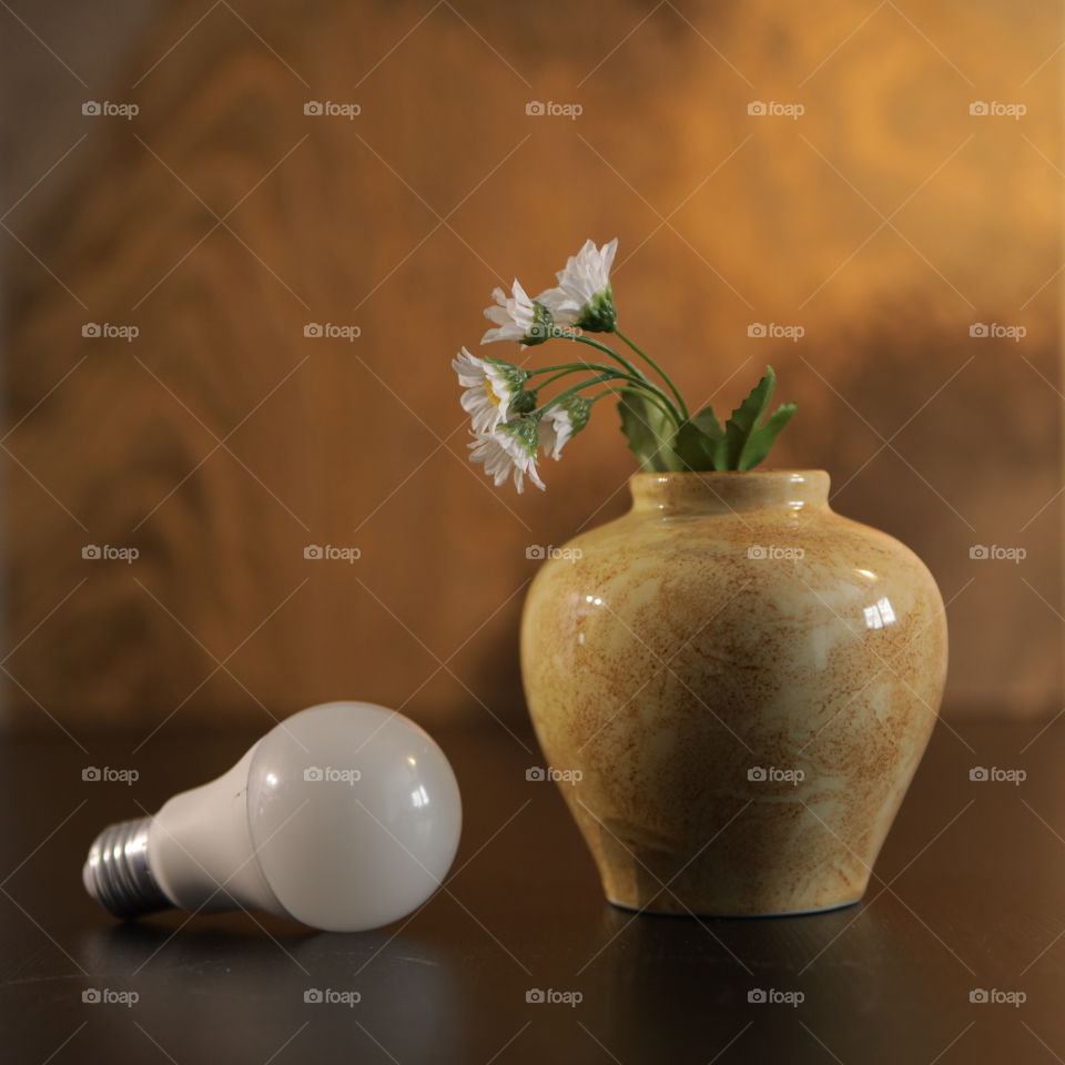 lamp and flower