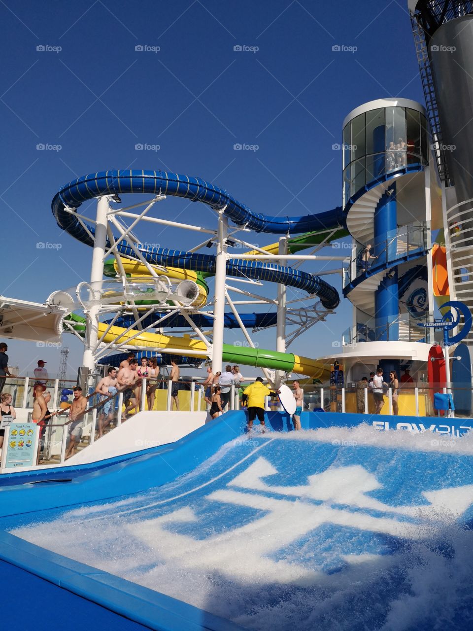 Water slide and flow rider on Independence of the seas.