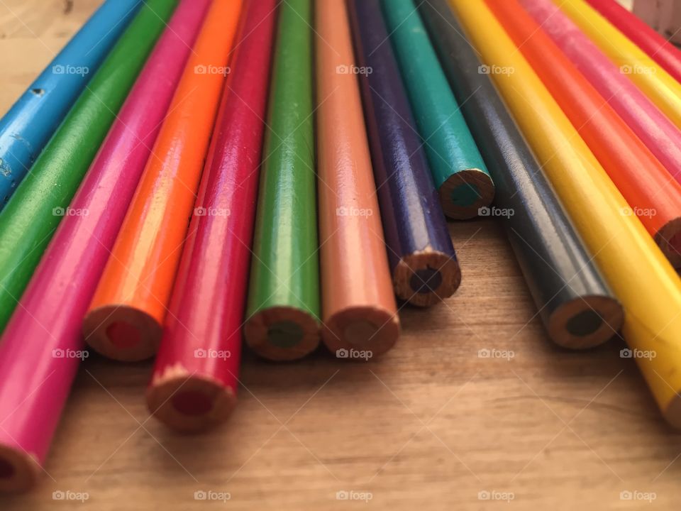 Stationary, school supplies colourful, pencil crayons, art, macro